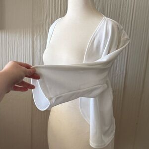 Vicki Wayne Lightweight Open Front White Over Sweater Size Large